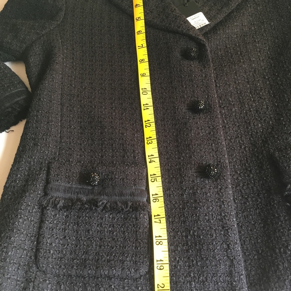 Talbots textured blazer, black, unique buttons